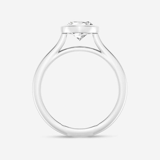 Original Brilliant Diamond 2 cttw Pear-Cut Lab Grown Diamond Bezel Set Solitaire Engagement Ring in Platinum , FG/VS-SI