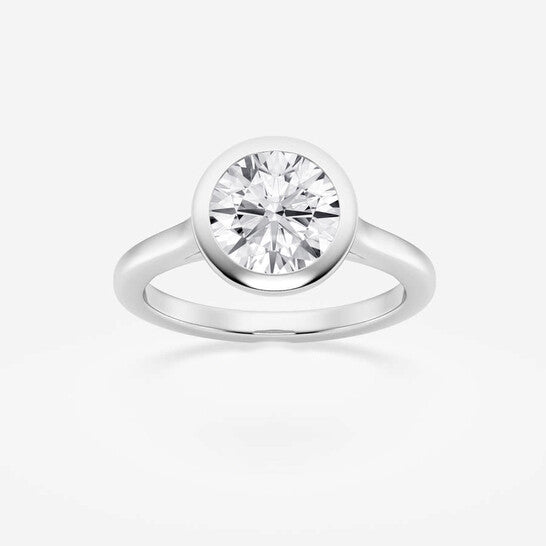 Original Brilliant Diamond 2 cttw Round-Cut Lab Grown Diamond Bezel Set Solitaire Engagement Ring in Platinum , FG/VS-SI