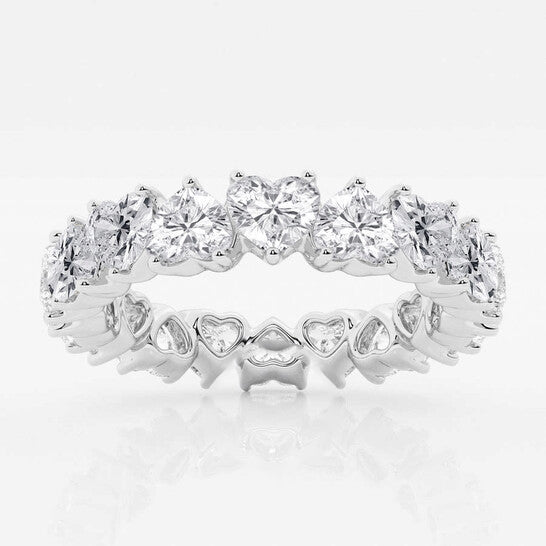 Original Brilliant Diamond 3 5/8 cttw Alternating Heart Lab Grown Diamond Eternity Band in Platinum , G+/VS-SI