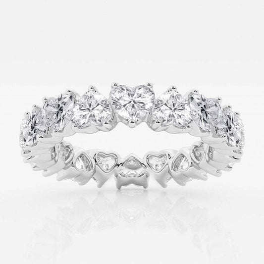 Original Brilliant Diamond 3 5/8 cttw Alternating Heart Lab Grown Diamond Eternity Band in Platinum , G+/VS-SI