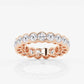 Original Brilliant Diamond 3 cttw Round-Cut Lab Grown Diamond Half Bezel Eternity Band in 14KT Rose Gold , G+SI