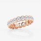 Original Brilliant Diamond 3 cttw Round-Cut Lab Grown Diamond Half Bezel Eternity Band in 14KT Rose Gold , G+SI