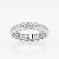 Original Brilliant Diamond 3 cttw Round-Cut Lab Grown Diamond Half Bezel Eternity Band in 14KT White Gold , G+SI