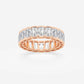 Original Brilliant Diamond 4 cttw Emerald-Cut Lab Grown Diamond Half Bezel Eternity Band in 14KT Rose Gold , G+/VS-SI