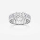 Original Brilliant Diamond 4 cttw Emerald-Cut Lab Grown Diamond Half Bezel Eternity Band in 14KT White Gold , G+/VS-SI