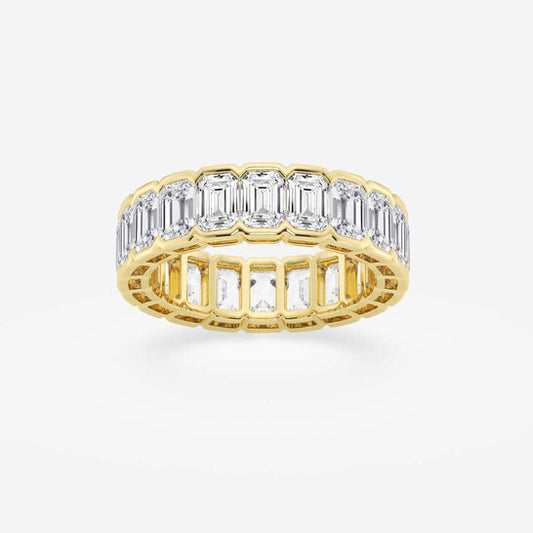 Original Brilliant Diamond 4 cttw Emerald-Cut Lab Grown Diamond Half Bezel Eternity Band in 14KT Yellow Gold , G+/VS-SI