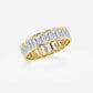 Original Brilliant Diamond 4 cttw Emerald-Cut Lab Grown Diamond Half Bezel Eternity Band in 14KT Yellow Gold , G+/VS-SI