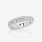 Original Brilliant Diamond 5 cttw Emerald and Oval-Cut Lab Grown Diamond Eternity Band in 14KT White Gold , G+/VS-SI