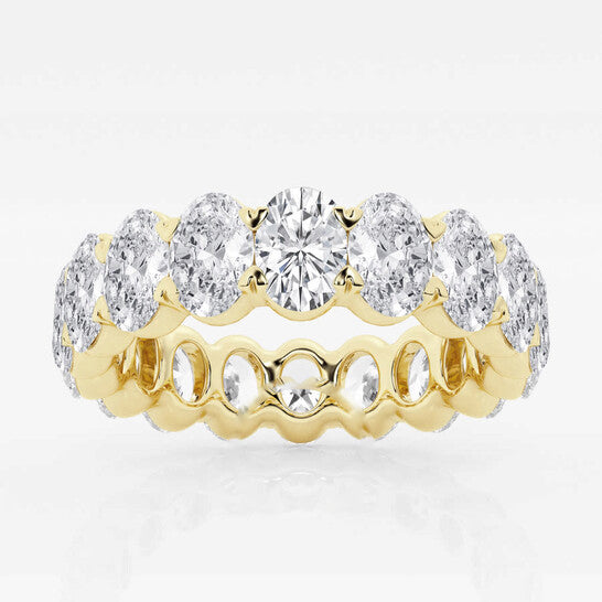 Original Brilliant Diamond 5 cttw Oval-Cut Lab Grown Diamond Eternity Band in 14KT Yellow Gold , G+/VS-SI