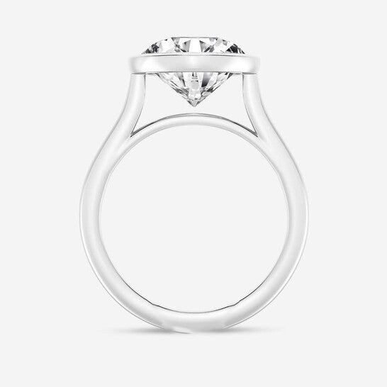 Original Brilliant Diamond 5 cttw Round-Cut Lab Grown Diamond Bezel Set Solitaire Engagement Ring in Platinum , FG/VS-SI