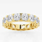 Original Brilliant Diamond 7 cttw Cushion-Cut Lab Grown Diamond V-Prong Eternity Band in 14KT Yellow Gold , G+/VS-SI