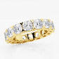 Original Brilliant Diamond 7 cttw Cushion-Cut Lab Grown Diamond V-Prong Eternity Band in 14KT Yellow Gold , G+/VS-SI