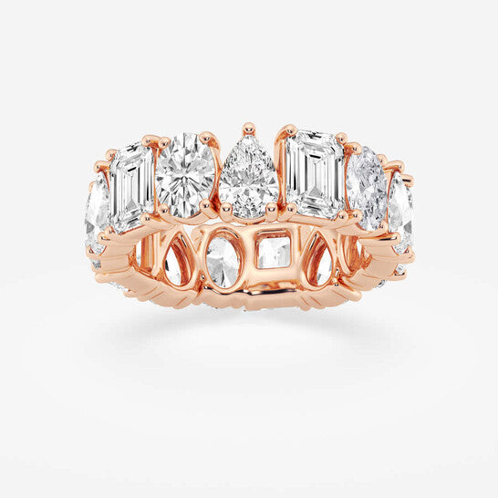 Original Brilliant Diamond 8 1/4 cttw Multi-Shape Lab Grown Diamond Eternity Band in 14KT Rose Gold , G+/VS-SI