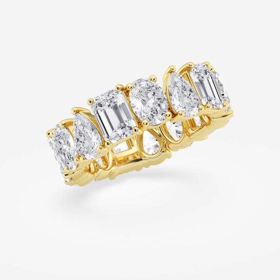 Original Brilliant Diamond 8 1/4 cttw Multi-Shape Lab Grown Diamond Eternity Band in 14KT Yellow Gold , G+/VS-SI