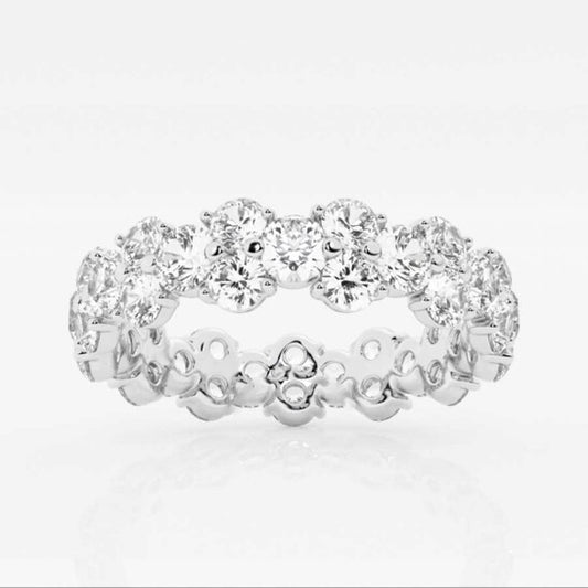 Original Brilliant Diamond Platinum 2 1/2 CTTW Garland Round-Cut LAB GROWN Diamond Eternity Band (G+SI)