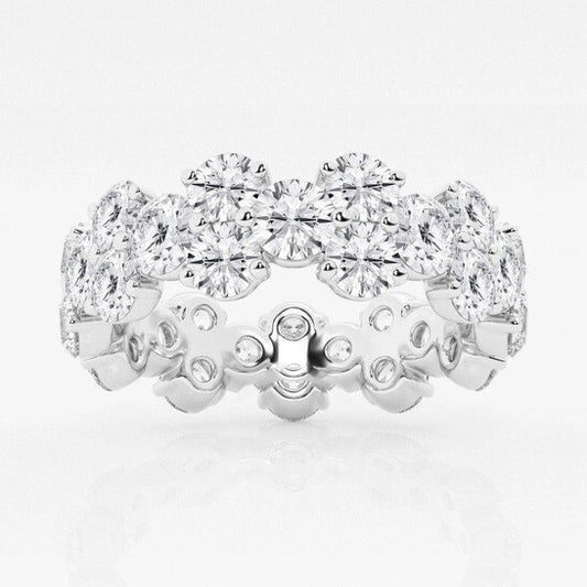 Original Brilliant Diamond Platinum 4 CTTW Garland Round-Cut LAB GROWN Diamond Eternity Band (G+SI)