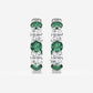 Original Brilliant Diamond White Platinum Round Created Emerald and 2 cttw Round-Cut Lab Grown Diamond Inside Out Hoop Earrings for Women