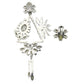 Original Burberry Asymmetrical Crystal Daisy Drop Clip-on Earrings