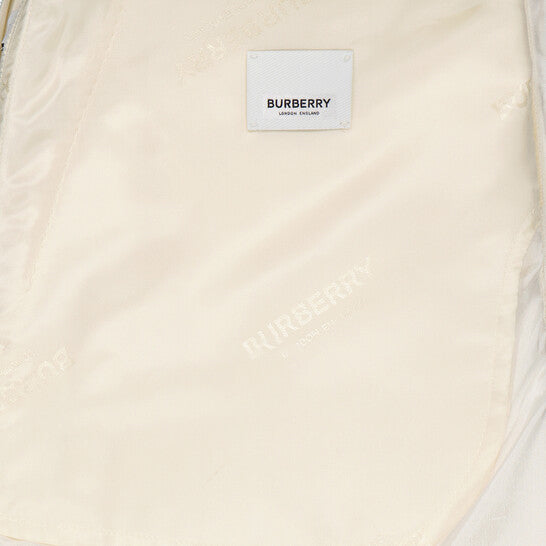 Original Burberry Natural White Wool Satin Stripe Detail Tailored Trousers