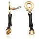 Original Burberry Resin And Gold-plated Hoof Drop Earrings In Black / Light Gold