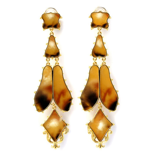 Original Burberry Resin And Gold-plated Regal Butterly Drop Earrings