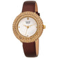 Original Burgi Diamond White Dial Brown Satin Ladies Watch BUR227BR