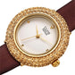 Original Burgi Diamond White Dial Brown Satin Ladies Watch BUR227BR