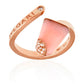 Original Bvlgari Bvlgari Ladies 18 Kt Rose Gold Ring Set With Pink Opal