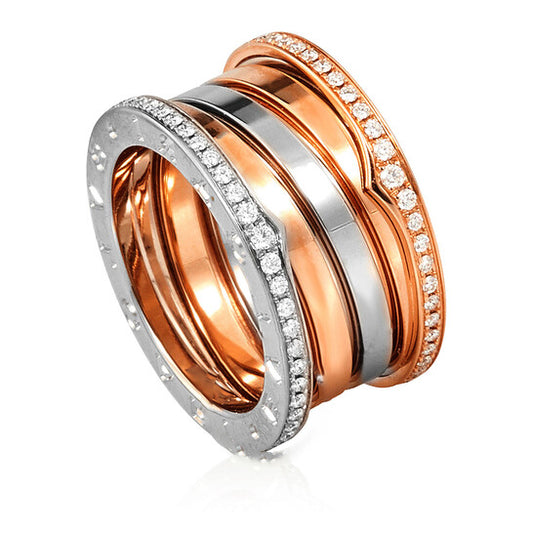 Original Bvlgari B.Zero1 18kt Rose and White Gold Ring