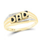 10k Yellow Gold Round Diamond Dad Father Ring .01 Cttw