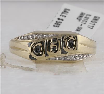 10k Yellow Gold Round Diamond Dad Father Ring .01 Cttw