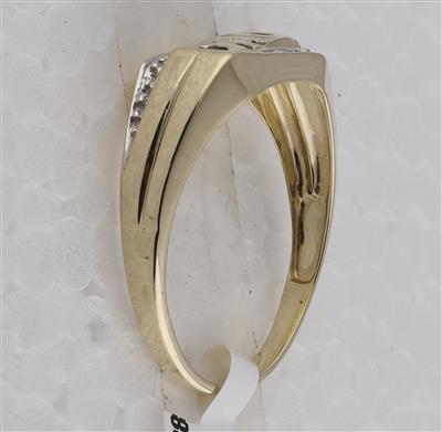 10k Yellow Gold Round Diamond Dad Father Ring .01 Cttw