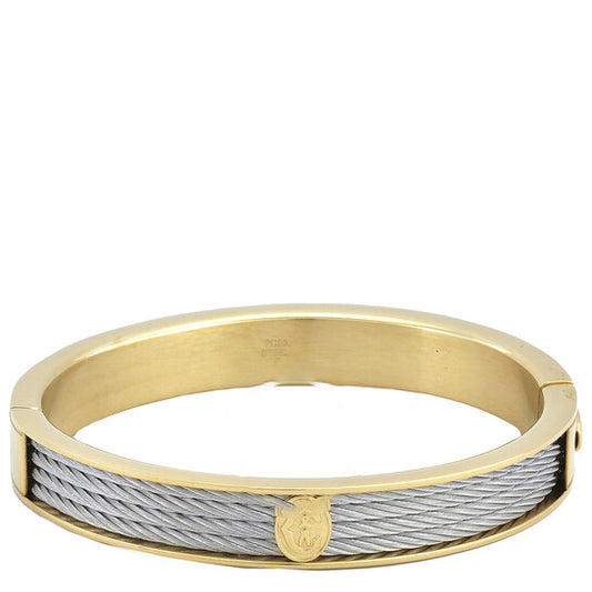 Original Charriol Forever Yellow Gold PVD Steel Cable Bangle, Size M