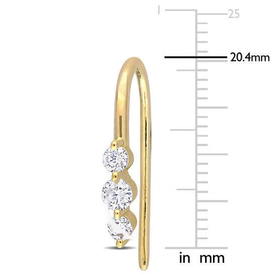 Original Created Forever 1/2 CT TGW Lab Created Diamond Hook Earrings in 18k Yellow Gold Plated Sterling Silver