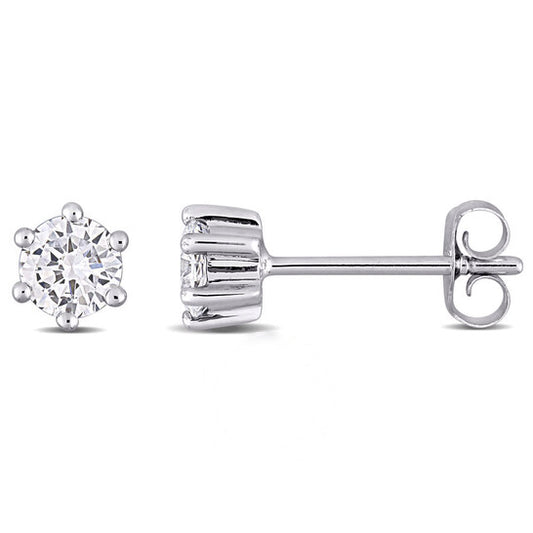 Original Created Forever 1/2 CT TW Lab Created Diamond Hexagon Stud Earrings in 14k White Gold