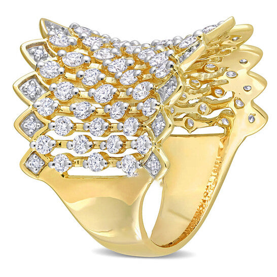 Original Created Forever 2 1/3 CT TW Lab Created Diamond Wide Band Ring in 14k Yellow Gold