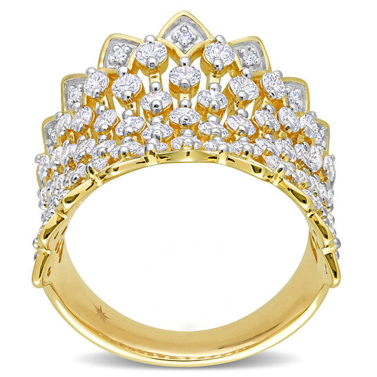 Original Created Forever 2 1/3 CT TW Lab Created Diamond Wide Band Ring in 14k Yellow Gold