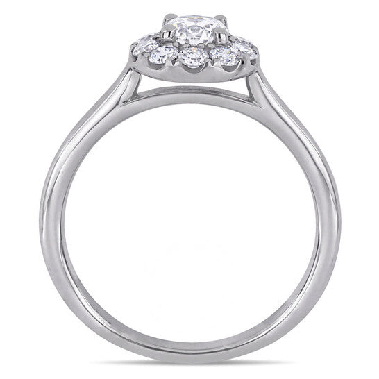 Original Created Forever 3/4 CT TW Lab Created Diamond Halo Engagement Ring in 14k White Gold