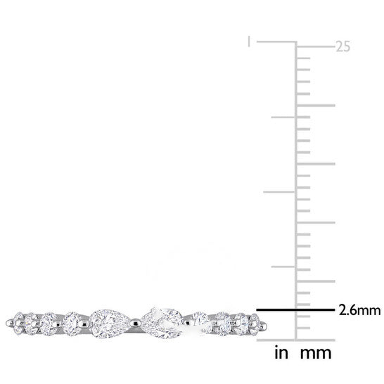 Original Created Forever 5/8 CT TGW Lab Created Diamond Band in Platinum Plated Sterling Silver