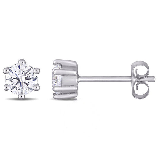 Original Created Forever 5/8 CT TW Lab Created Diamond Hexagon Stud Earrings in 14k White Gold