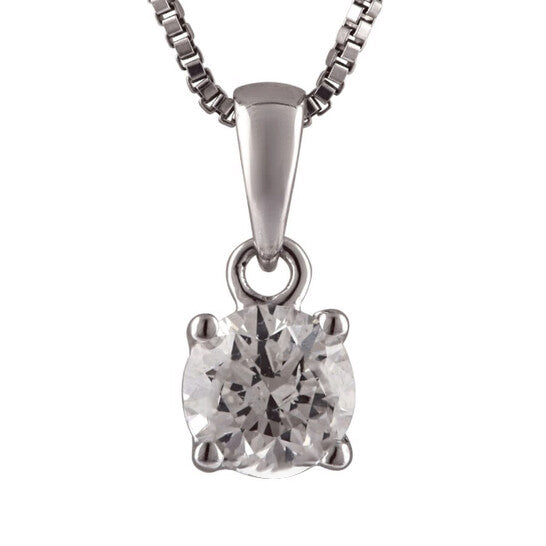 Original Diamond Muse 0.20 cttw 10KT White Gold Diamond Drop Pendant Necklace for Women