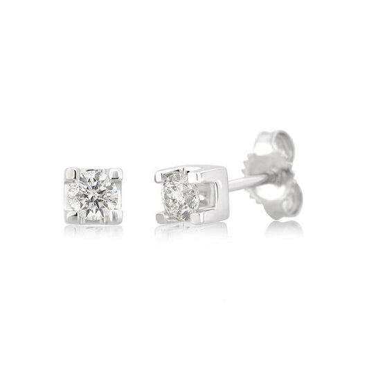 Original Diamond Muse 0.25 cttw 14KT White Gold Solitaire Diamond Stud Earrings for Women