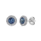 Original Diamond Muse 0.25 cttw 14KT White Gold Tanzanite Gemstone Round Cut Diamond Stud Earrings for Women