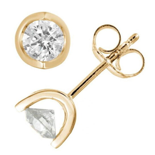 Original Diamond Muse 0.50 cttw 14KT Yellow Gold Round Cut Diamond Stud Earrings for Women