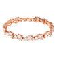 Original Elegant Confetti Women's 18K Rose Gold Plated CZ Simulated Diamond Cluster Statement Bracelet