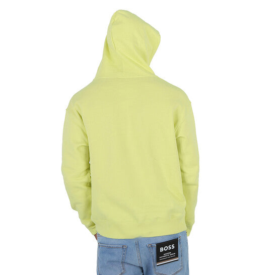 Original Emporio Armani Yellow Embossed Oversized Eagle Hooded Sweatshirt