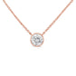 Original Haus of Brilliance 10K Rose Gold 1/10ct. TDW Solitaire Diamond Pendant Necklace(H-I,SI2-I1)