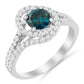 Original Haus of Brilliance 14k White Gold 1 1/3 ct TDW Treated Blue Diamond Engagement Ring (Blue, SI2-I1)