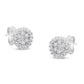 Original Haus of Brilliance 14k White Gold 1/2ct TDW Diamond Floral Cluster Stud Earrings (H-I, I1-I2)