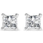 Original Haus of Brilliance 14K White Gold 1/2ct TDW Princess Cut Diamond Solitaire Stud Earrings (G-H, SI2-I1)